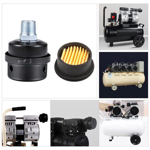 Heavy Duty One Half Inch Thread Air Compressor Silencer Filter Metal Intake Muffler 20mm Diameter Noise Reduction Muffler