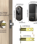 Robust As Hell Slick Fingerprint Smart Door Lock With Keypad And Touchscreen Automatic Deadbolt Oil Rubbed Bronze Finish dimensions and specs