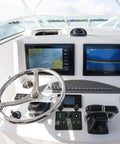 Five Gang Multi Function Rocker Switch Panel With USB Charger And LED Voltmeter Cigarette Lighter For 12V 24V DC Trucks RVs Boats 4X4 Green Waterproof Panel With Five On Off Rocker Switches And Rear Rock Lights on boat helm