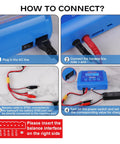Fast Balance RC Battery Charger 80W 6A Beefy Smart Digital Discharger setup guide with connection steps.