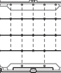 Diagram of Tackle Box Organizer With Zerust Anti Rust Dividers, Customizable 18 Dividers Making 36 Compartments, size 14.25x9.125x2 inches.