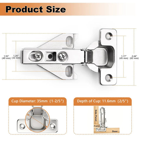 Soft Close Cabinet Hinges Two Pairs Brushed Satin Nickel Full Overlay 110 Degree Clip On Design With Mounting Screws Top Shelf Gear Zero Hassle Install Heavy Duty Kitchen Hardware