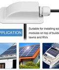 Solar Cable Entry Gland Single Port Waterproof ABS IP68 Duct 3-12mm For RVs Boats White 2 Pack installed on roof with solar panels
