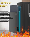 Huge Fireproof Biometric Safe For Home Office With Fingerprint And Keypad Lock showing layers of fireproof design 8.6 cu ft