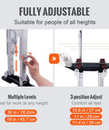 Adjustable Aluminum Drywall Stilts 18 To 30 Inch With Non Slip Grip For Sheetrock Painting Taping And Walking, silver, adjustment details