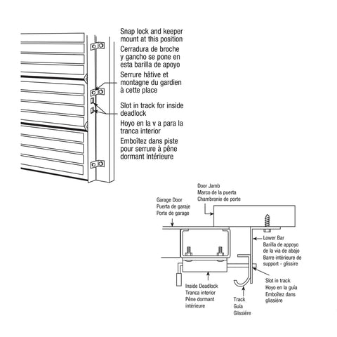 Inside Deadlock Security Lock For Garages, Heavy Duty Galvanized Steel Housing, Locks Door From The Inside, Fits Most Garage Doors, Extra Protection For Nights Or Vacations, Seven Eighths By One Eighth Inch, Single Pack