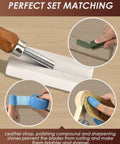 Deluxe Wood Carving Kit For Beginners To Pros With Leather Case And Packed Whittling Tool Set includes strop, compound, stone.