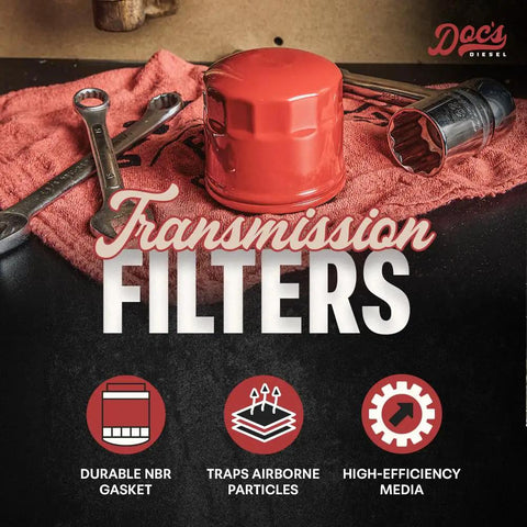 Duramax 6.6L Diesel Transmission Filter Kit DF209 For Chevy GMC 2500HD 3500HD 2001 2019 Replaces 29539579 on red cloth