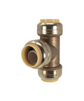 10 Pack One Half Inch Push Fit Tee Brass Plumbing Fittings For Copper PEX CPVC PE-RT Pipe No Tools Quick Connect Reusable