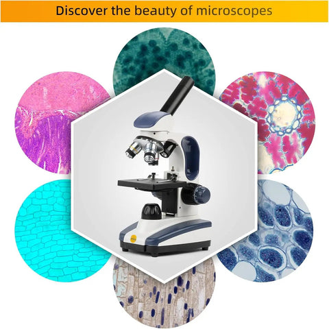 Starter Compound Monocular Microscope With 40X To 1000X Magnification Dual Illumination Fine Focus And 25X Wide Field Eyepiece.