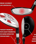 Close-up of Right Handed K5s Hybrid Set for Seniors with graphite shaft showing club face, head, and features.