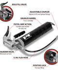 Professional Grade 14 Oz Pistol Grip Grease Gun With Heavy Duty Build, Ergonomic Handle For Easy Lubrication In Auto And Industrial Work