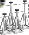 Premium Cast Aluminum Rv Stabilizer Jacks 4 Pack Heavy Duty Leveling Kit for Travel Trailer Camper, adjustable aluminum supports.
