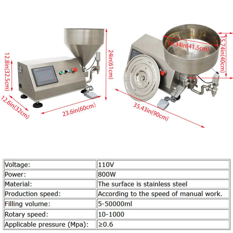 Heavy Duty Semi Automatic Gear Pump Paste Filler Machine With Commercial Grade Steel Frame No Fuss Operation For Pouring Thick Honey Jam Syrup And Rich Sauces Straight Into Jars Quick And Easy, showing dimensions and details.