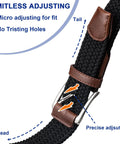 Men's Stretch Belt Elastic Woven Belt For Golf And Casual Wear, Multicolor Braided Gift Belt, Beige, One And Three-Eighths Inch