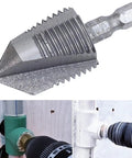 Heavy Duty 20Mm Ppr Pipe Threader Internal Cutter For Water Lines Fix Stripped Threads Fast With Hex Shank For Durable Plumbing Repairs And Reliable Connection On PvC Lines Easy To Use Tool showing the cutting head on a drill.