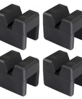 Seven Sparta four-pack black rubber car jack pad adapters for jack stands; ribbed top, universal fit, 3.0-ton