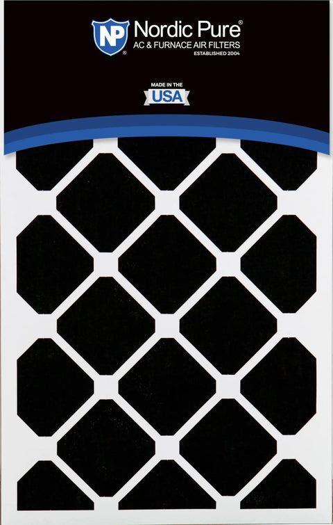 Nordic Pure Honeywell Replacement Filter For Clean Air At Home 16x25x5 MERV 13 Carbon front view showing black pleats