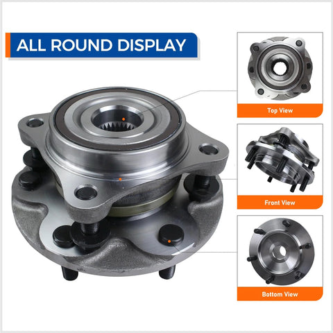 4WD Front Wheel Hub Bearing Assembly Fits Lexus GX460 GX470, Toyota 4Runner, FJ Cruiser, And Tacoma 2003 To 2021 shown in multiple views