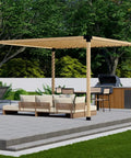 Freestanding Pergola Bracket Kit With Slatted Roof For DIY Backyard Build, 4x4 Posts And 2x4 Rafters on a patio setup