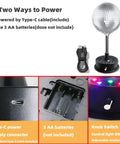 Six Inch Rotating Mirrors Disco Ball Light With Adjustable Five To Nine RPM Motor Base 24 RGB LED Mood Lights USB Or Battery