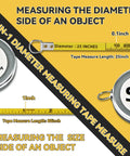 Diameter And Circumference Tape Measure With Locking Push Button Imperial And Metric 82 Inch And 214 Cm Double Sided Blade