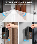 All Metal Anti Theft Ring Doorbell Mount Upgrade Kit With Adjustable Angle 45 To 135 Degrees shown in use on a home exterior