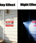 2 Pack 10x7 Inch Reflective Aluminum Video Surveillance Sign Keep Intruders Away, Weatherproof And UV Protected, Waterproof Deterrent For Homes And Businesses, 24 Hour Security Reminder, High Visibility Industrial Grade Sign on house wall