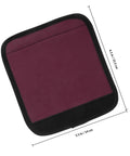 Close-up of maroon detachable neoprene pad cover with measurements for two pack detachable neoprene pull up bar and barbell pad covers with anti slip grip for training and workouts gym accessory for weight lifting equipment.