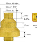 Diamond Core Stepped Pagoda Drill Bit M10 Thread For Metal And Granite Three Size Hole Opener with dimensions