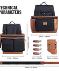 Heavy Duty Electrician And Carpenter Tool Belt With Full Grain Leather Construction, 19 Pouches, Adjustable Suspension System