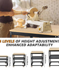 Badass Heavy Duty Rolling Planer Stand With Solid Steel Frame And Five Hundred Pound Lifting Capacity For Smooth Caster Movement and height adjustment.