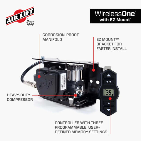 Wireless Onboard Air Compressor With EZ Mount Bluetooth App Control And LCD Presets Quick Battery Install Compact unit