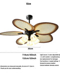 YPDJVLTI 45-52Inch Ceiling Fans Lights Ceiling Lamp with four leaves design, remote control, and adjustable lighting size displayed.