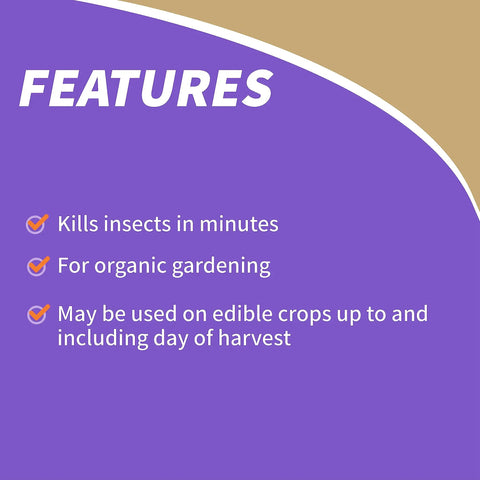 Features of Insecticidal Soap Ready to Use Spray for Organic Gardening and Indoor Outdoor Pest Control Multi Purpose Insect Killer