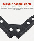 Badass Heavy Duty Tacoma Bed Channel Stiffener And Rear Support Bracket For 2005 To 2022 Toyota Pickup showing solid steel with black wrinkle finish.