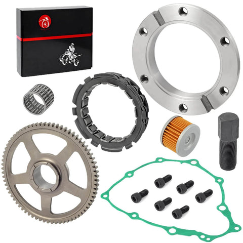 Beefed Up All In One Starter Clutch Kit With One Way Bearing Gear Idler Outer Clutch Gasket 72T Driven Gear Flywheel Puller Tool