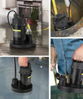 Half HP Submersible Sump Pump With 3300 GPH Flow And 27.7 Ft Lift Handles Clean Or Dirty Water Auto Reset Thermal Protector