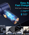 Handheld Car Vacuum Cleaner With 9000Pa Suction, 120W High Power, LED Light, Fast Charge via Type-C, compatible with various devices