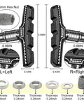 Long Lasting Bike Brake Pads Set With Universal 70mm V Brake Shoes Includes Hex Nut Tools And Shims No Fuss Install no skid.
