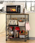 Rolling Kitchen Microwave Cart With 3 Tier Storage On Locking Wheels A Multiuse Utility Cart For Kitchen