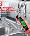 Instant Read Digital Meat Thermometer With Backlight And Magnetic Mount For Kitchen And Grilling, IP67 waterproof demonstration