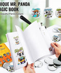 75 Mm Button Maker Kit Punch Press for DIY Badges and Crafts with panda designs and button parts on a table