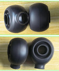 Heavy-Duty Three Quarter Inch Heim Joint Dust Boots 4-Pack Rod End Rubber Covers For Replacements And Repairs Durable Dust Seals To Block Dirt Mud Sand And Water. black CR neoprene rubber dust boots for 3/4 inch heim joints, side and front views