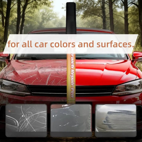 2 Pack Car Scratch Removal Pen And Auto Paint Repair Brush Kit For All Colors Clear Finish Touch Up Paint in front of scratched car