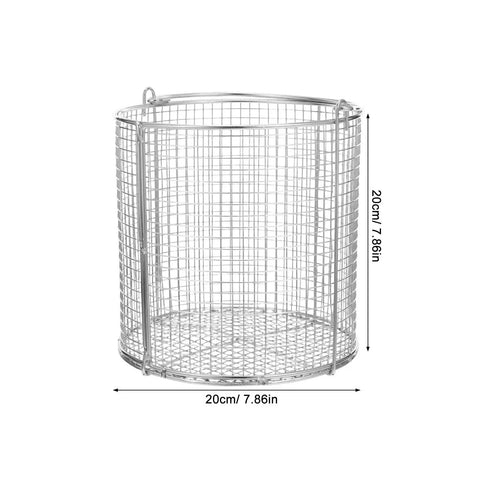 Pro Grade Stainless Steel Parts Cleaning Basket With Integrated Filtration And Liquid Recirculation For Ultrasonic Cleaning Of Precision Lab Parts And Industrial Equipment In Harsh Environments, 20cm x 20cm