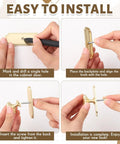 Step-by-step installation of 10 Pack Vintage Cabinet Knobs With Backplates In Brushed Brass Single Hole Drawer Handles