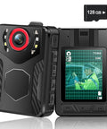 1080P HD Body Camera With Night Vision And Crisp Audio Capture For Cops And Security Pros 10 Hour Battery Life 2 Inch Screen 128GB