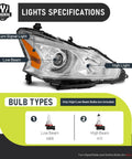 Halogen Headlights With Bulbs For 2013 2014 2015 Nissan Altima 4 Door Driver And Passenger Side Replacement Not For Xenon HID OE Style Plug