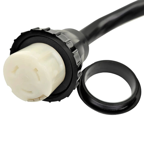 Heavy Duty 50A RV Shore Power Cord Adapter 36 Foot 14-50P To SS2-50R Twist Lock Receptacle Nickel Plated Brass Pins
